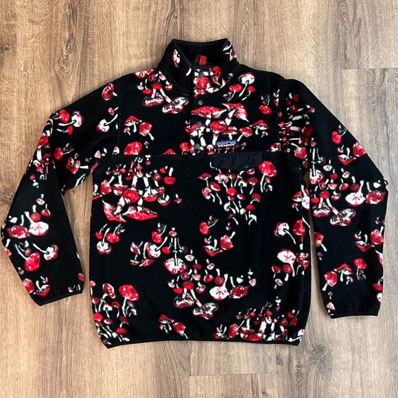 Rare Patagonia Black Mushroom Synchilla Fleece Jacket Vintage Sz S - Picture 2 of 12